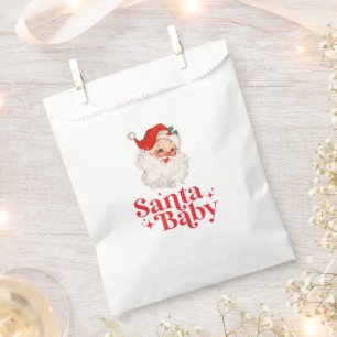 Sachets En Papier Retro Santa Baby fête prénatale de Noël bébé
