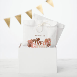 Sachets En Papier Retro Super deux filles Cool 2e anniversaire