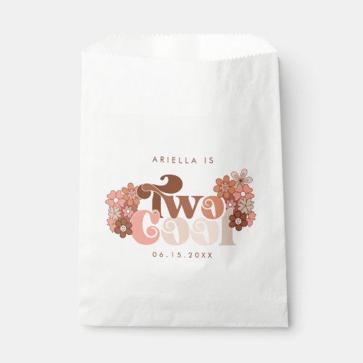 Sachets En Papier Retro Super deux filles Cool 2e anniversaire (Devant)