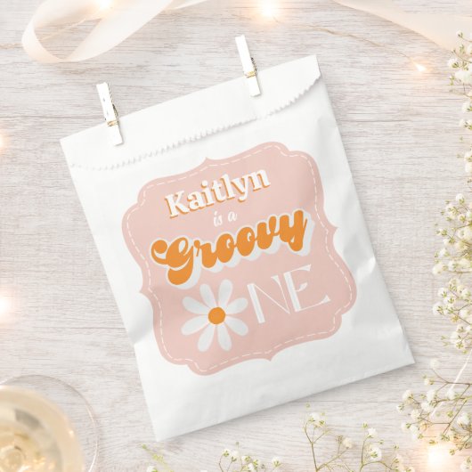 Sachets En Papier Retro Super One Girls 1er anniversaire (Coupé)