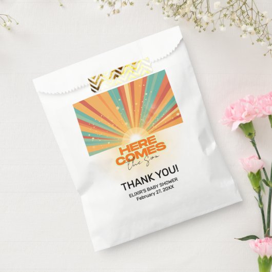 Sachets En Papier Retro Voici Le Baby shower Fils (Scellé)