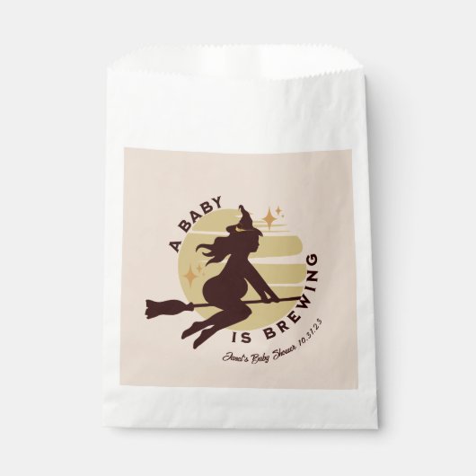 Sachets En Papier Retro Witch Baby brasse du Baby shower (Devant)