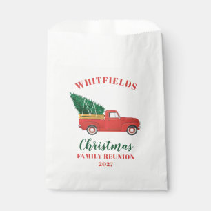 Sachets En Papier Réunion de famille de Noël de camion rouge personn