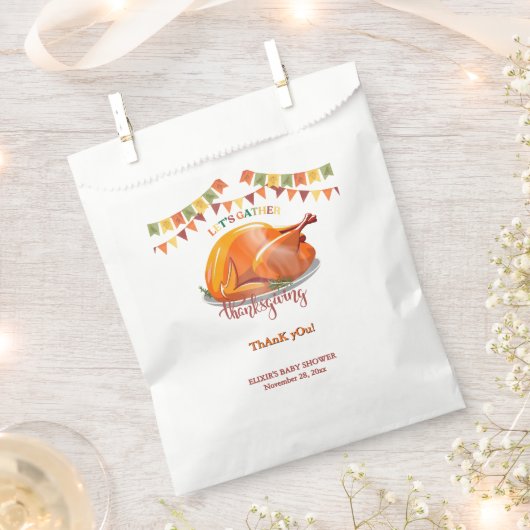 Sachets En Papier Réunissons Thanksgiving Turkey Feast Baby shower (Coupé)