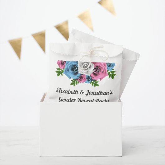 Sachets En Papier Révélation de genre Rose Bouquet (Fête)