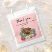 Sachets En Papier Rhodesian Ridgeback Et Fleurs Merci Anniversaire (Coupé)