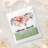Sachets En Papier Rhododendron peach-pink flowers typography wedding (Coupé)