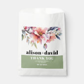Sachets En Papier Rhododendron peach-pink flowers typography wedding (Devant)