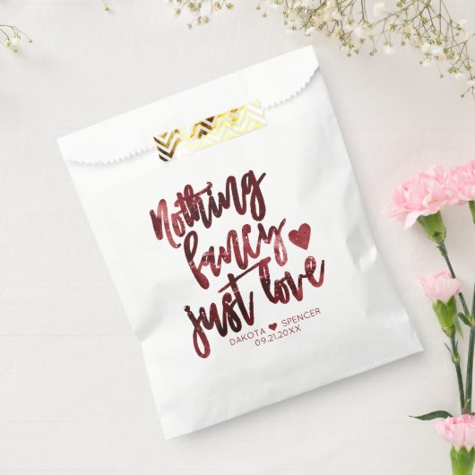 Sachets En Papier Rien De Fancy Juste Amour | Dark Crimson Mariage r (Scellé)