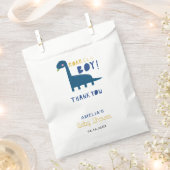 Sachets En Papier Roar c'est un garçon bleu dinosaure baby shower mi (Coupé)