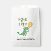 Sachets En Papier Roar Je suis un 3-Rex Enfants Troisième fête d'ann (Devant)