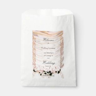 Sachets En Papier Robe de mariée blanche avec Mariage Rose