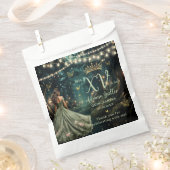 Sachets En Papier Robe verte de la forêt enchantée Quinceañera XV (Coupé)