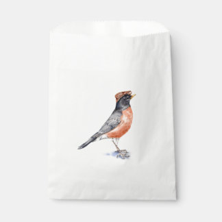 Sachets En Papier Robin Bird en Casquette