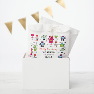Sachets En Papier Robots colorés mignons Robot pour enfants fête d'a