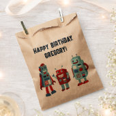 Sachets En Papier Robots rétro mignons Sci-Fi Boys Anniversaire (Coupé)