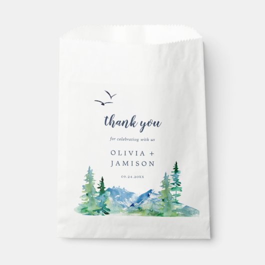 Sachets En Papier Rocky Mountain Destination Mariage Merci (Devant)