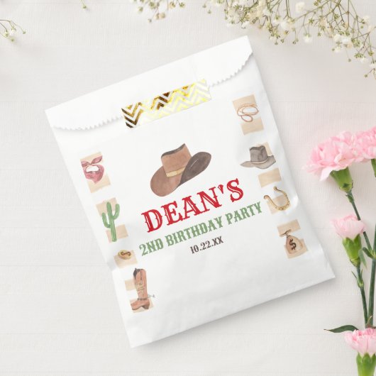 Sachets En Papier Rodeo Cowboy Western Wild West fête d'anniversaire (Scellé)