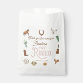 Sachets En Papier Rodéo d'anniversaire rose de l'Ouest (Devant)