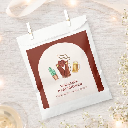 Sachets En Papier Rodéo Rustique Cowboy Cactus Baby shower d'arc de (Coupé)