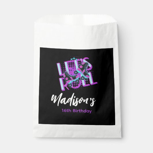 Sachets En Papier Roller Skates Sweet 16 Thème Anniversaire (Devant)