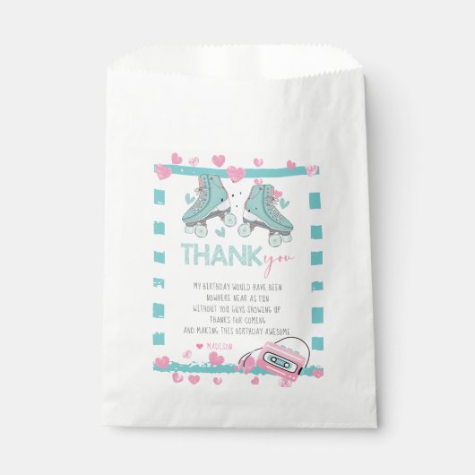 Sachets En Papier Roller Ski Merci Pastel Party (Devant)