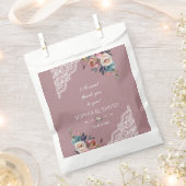 Sachets En Papier Romantique Dusty bleu Dusty Rose Fleurs Mariage (Coupé)