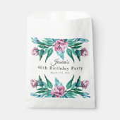 Sachets En Papier Romantique Feminine Floral 40e anniversaire (Devant)