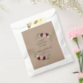 Sachets En Papier Romantique, Rustique Marsala Floral Mariage MERCI (Scellé)