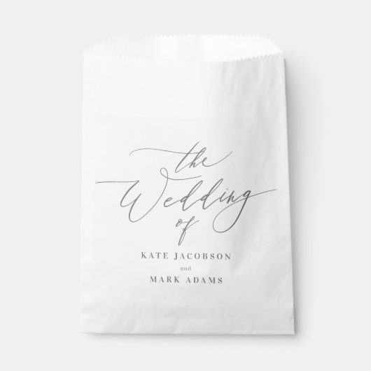 Sachets En Papier Romantique Script modifiable couleur mariage Favor (Devant)