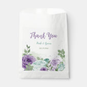 Sachets En Papier romantique violet bleu fleurs verdure mariage (Devant)