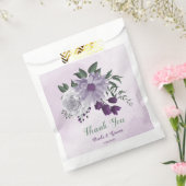 Sachets En Papier Romantique violet fleurs blanches mariage (Scellé)