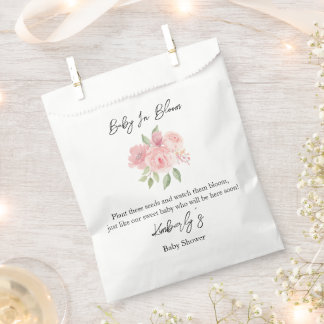Sachets En Papier Rose | Bébé en fleurs Graines Baby Shower