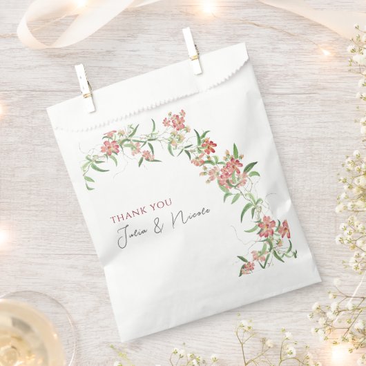 Sachets En Papier Rose Fleur Sauvage Rose Printanière Couronne de Ma (Coupé)
