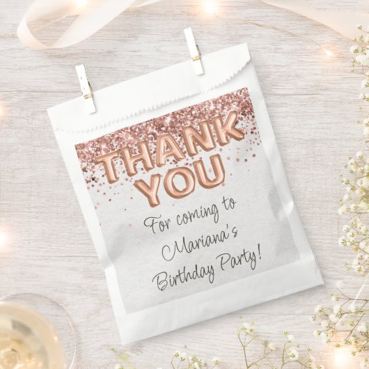 Sachets En Papier Rose Gold fête d'anniversaire (Coupé)