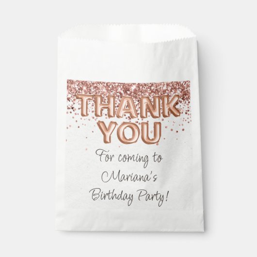 Sachets En Papier Rose Gold fête d'anniversaire (Devant)