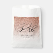Sachets En Papier Rose Gold Glam Parties scintillant Sweet 16 Script (Devant)
