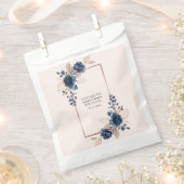 Sachets En Papier Rose Gold Navy Blue Dusty rose Floral Mariage (Coupé)