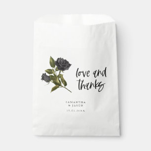 Sachets En Papier Rose gothique Mariage noir blanc