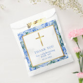 Sachets En Papier Rose moderne Dusty Blue Aquarelle Baptême garçon (Scellé)