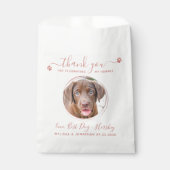 Sachets En Papier Rose moderne Merci d'or Chien Photo Animal Mariage (Devant)