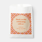 Sachets En Papier Rose Orange Milieu de siècle sur mesure Remercieme (Devant)