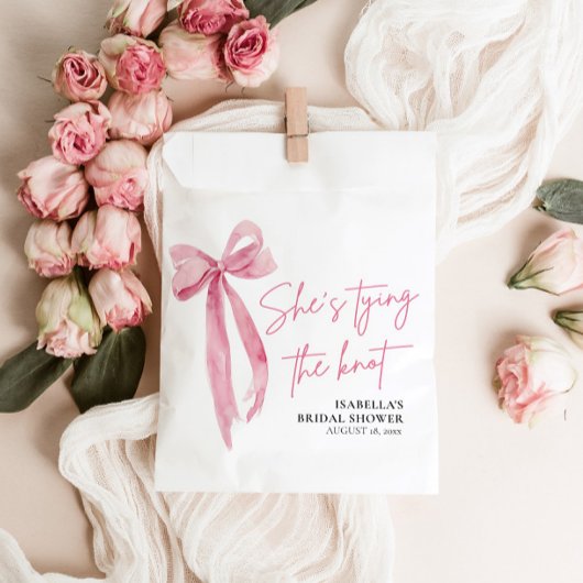 Sachets En Papier Rose Pâle Nœud Elle Se Marie Réception de Mariage