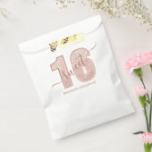 Sachets En Papier Rose Parties scintillant or Script Sweet 16 Annive (Scellé)