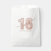 Sachets En Papier Rose Parties scintillant or Script Sweet 16 Annive (Devant)