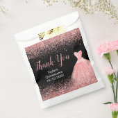 Sachets En Papier Rose Pink Dress Faux Glitter Quinceanera (Scellé)