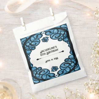 Sachets En Papier Rose porte bleue et noire Princesse Anniversaire