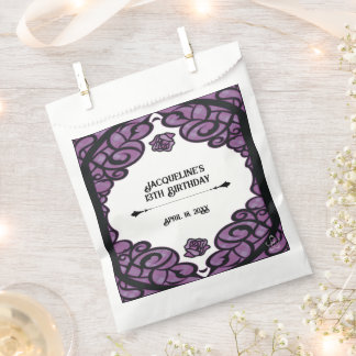 Sachets En Papier Rose princesse anniversaire porte violette et noir