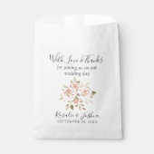Sachets En Papier Rose romantique rustique Merci de mariage de jardi (Devant)