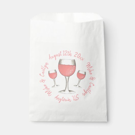 Sachets En Papier Rose Rosee Blush Toute La Journée Rosé Vin Enterre (Devant)